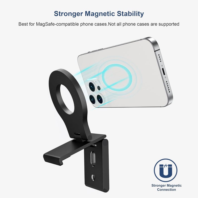 Itramax Continuity Camera Mount for Desktop Monitor&iMac,iPhone Webcam Stand,Magnetic Phone Monitor Mount,Continuity Holder for MagSafe,iMac,iPhone 17 16 15 14 13 12,Mac,TV,Studio Display,Black - Image 4